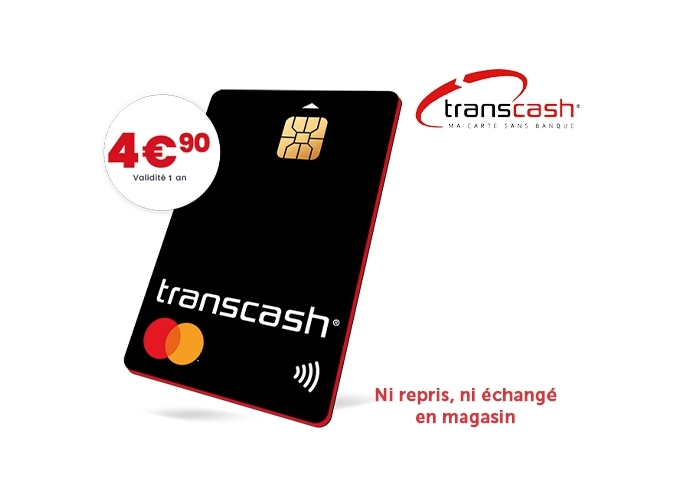 1 CARTE DE PAIEMENT TRANSCASH            PVC 4.90€