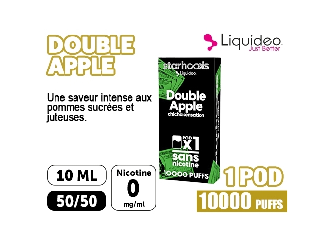 1 POD CHICHA LIQUIDEO 10K DOUBLE POMME