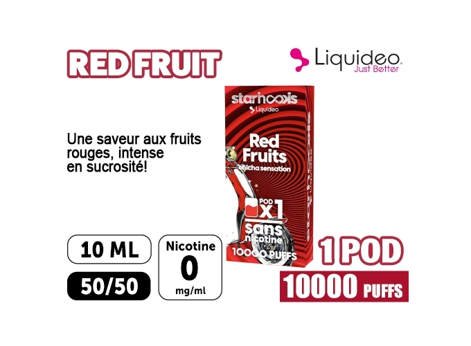 1 POD CHICHA LIQUIDEO 10K FRUITS ROUGES