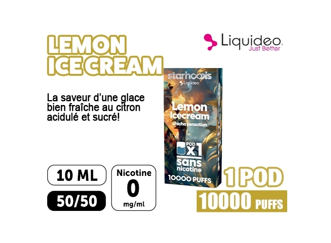1 POD CHICHA LIQUIDEO 10K ICE CREAM CITRON
