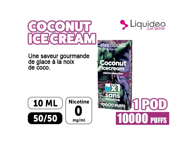 1 POD CHICHA LIQUIDEO 10K ICE CREAM COCO