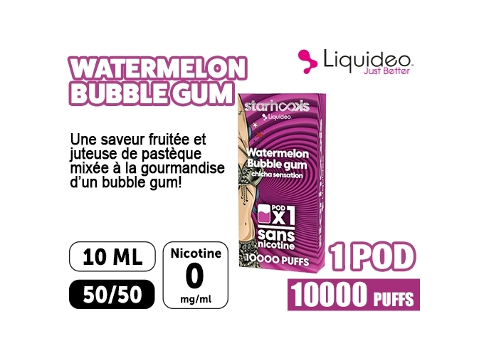 1 POD CHICHA LIQUIDEO 10K PASTEQUE BUBBLE