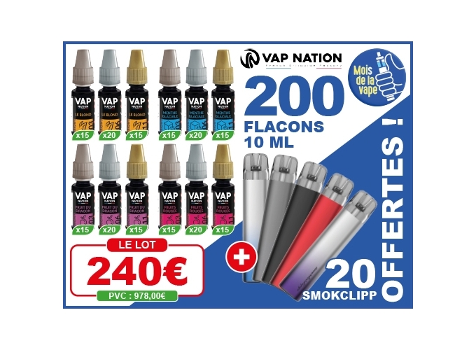 200 VAP NATION 10 ml ACHETESégale20 SMOK CLIPP OFFERTS