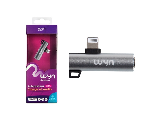 ADAPTATEUR LIGHTNING 2 EN 1 POUR IPHONE