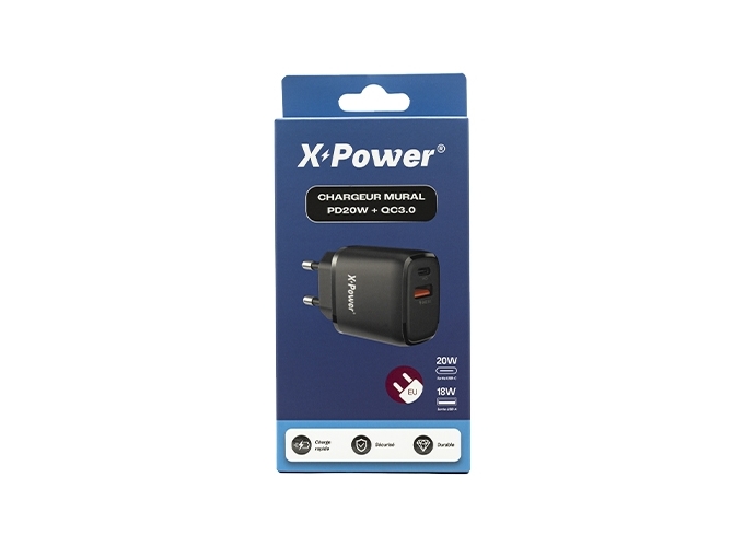 Adaptateur USB et USB-C secteur VQT33 - X Power
