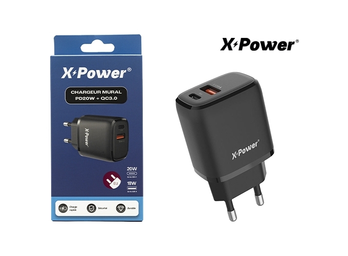 Adaptateur USB et USB-C secteur VQT33 - X Power