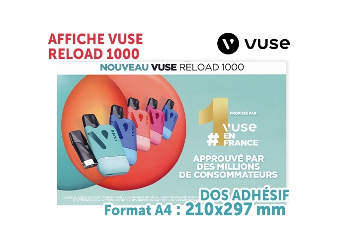 AFFICHE A4 VUSE RELOAD 1000