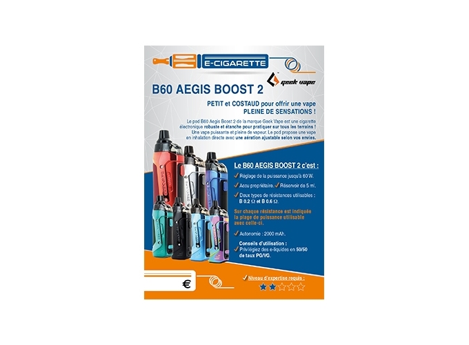 AFFICHE A6 AEGIS BOOST 2 B60 GEEKVAP