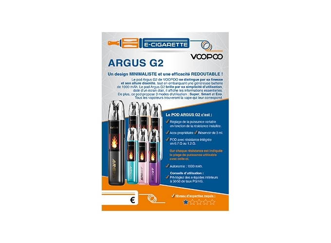 AFFICHE A6  ARGUS G2 VOOPOO