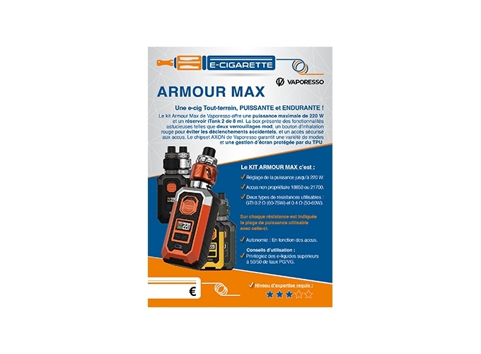 AFFICHE A6 ARMOUR MAX GEEKVAP