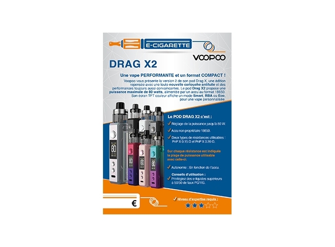AFFICHE A6 DRAG X2  VOOPOO