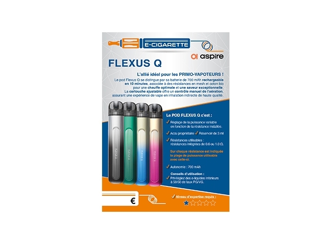 AFFICHE A6 FLEXUS Q ASPIRE