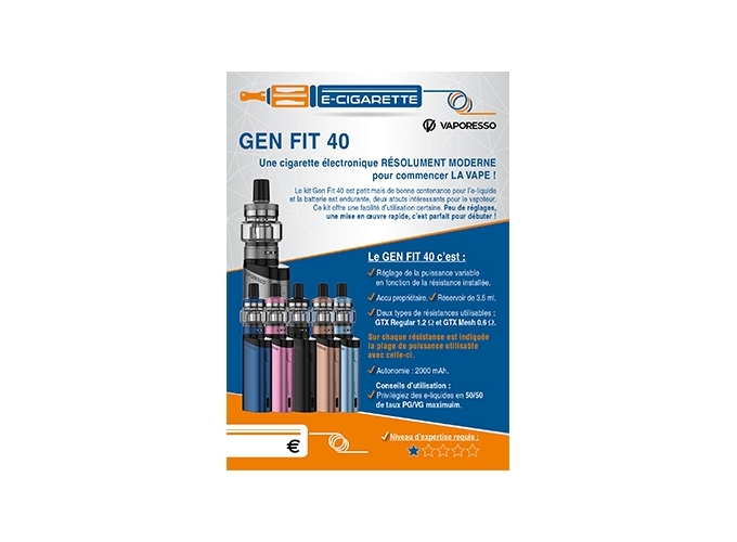 AFFICHE A6 GEN FIT 40 VAPORESSO