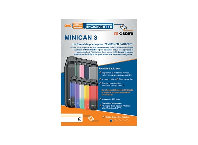 AFFICHE A6 MINICAN 3 ASPIRE