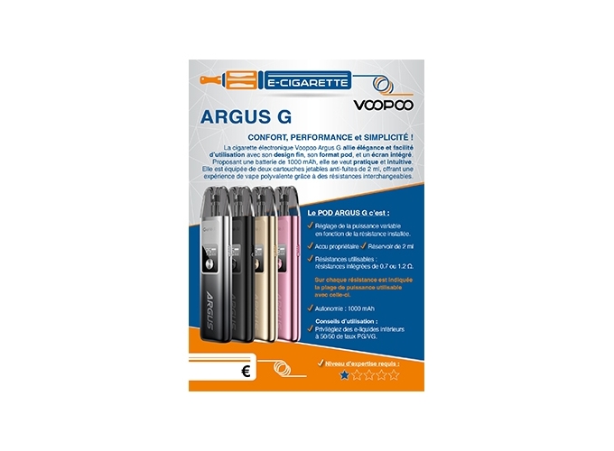 AFFICHE A6 POUR ARGUS G VOOPOO