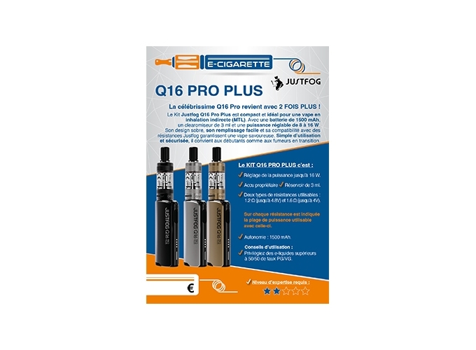 AFFICHE A6 Q16 PRO PLUS JUSTFOG