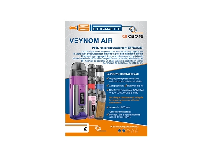 AFFICHE A6  VEYNOM AIR ASPIRE