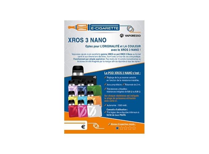 AFFICHE A6 XROS 3 NANO VAPORESSO