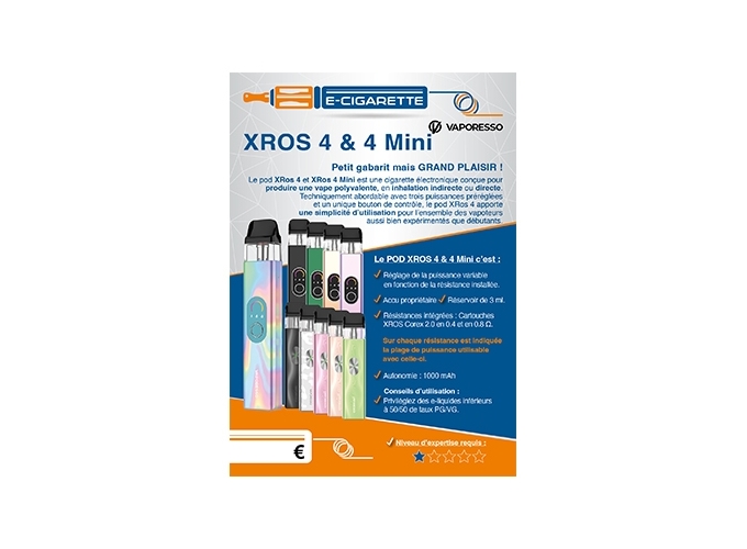 AFFICHE A6 XROS 4 ET 4 MINI VAPORESSO