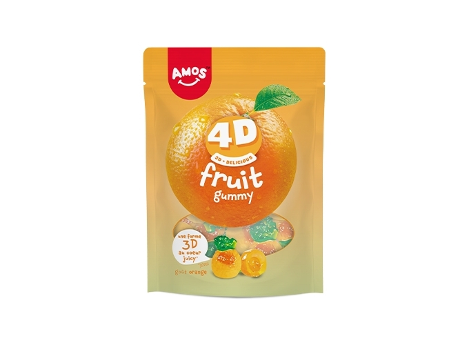 AMOS FRUIT 4D ORANGE  SACHET 120GR (12)