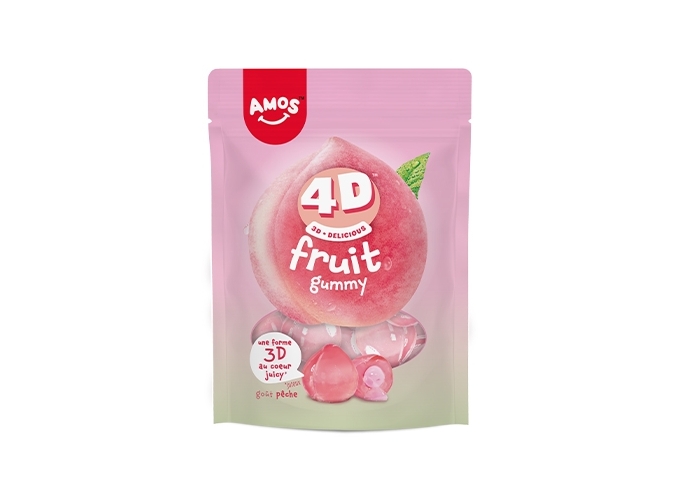 AMOS FRUIT 4D PECHE  SACHET 120GR (12)