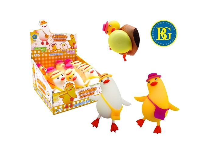 ANIMAL ANTI-STRESS CANARD 16CM 2C ASS. (BTE.12)