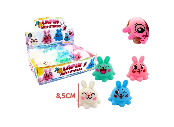 ANIMAL ANTISTRESS LAPIN 8.5CM 4A. 4C. (BTE.12)