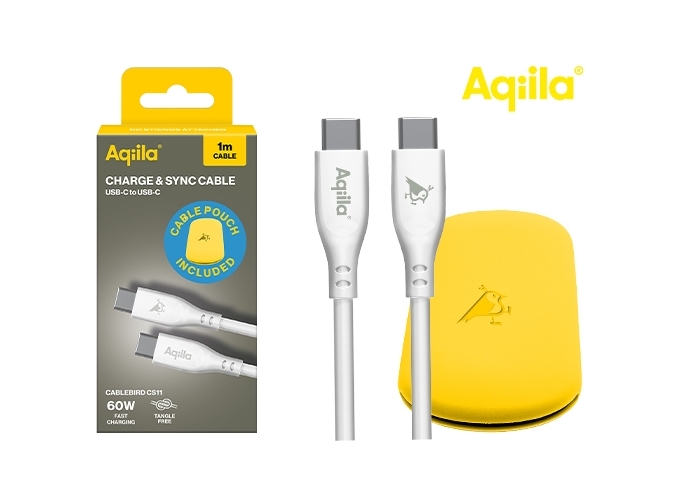 AQIILA CABLE USB-C VERS USB-C 1M 60W   POCH. (1)