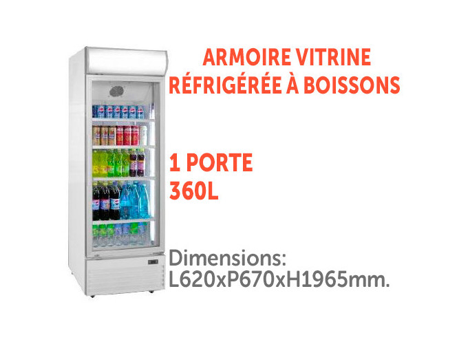 ARMOIRE VITRINE REFRIGEREE 1 PORTE H1,96xP67xL62
