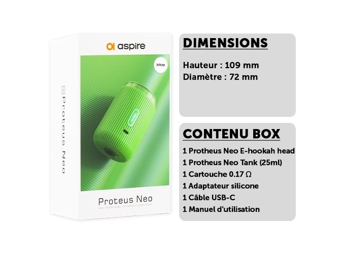 ASPIRE PROTHEUS NEO HOOKA BLANCHE