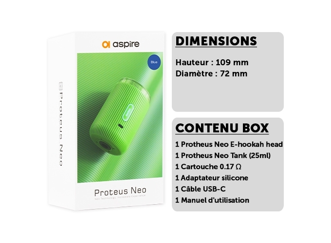 ASPIRE PROTHEUS NEO HOOKA BLEU