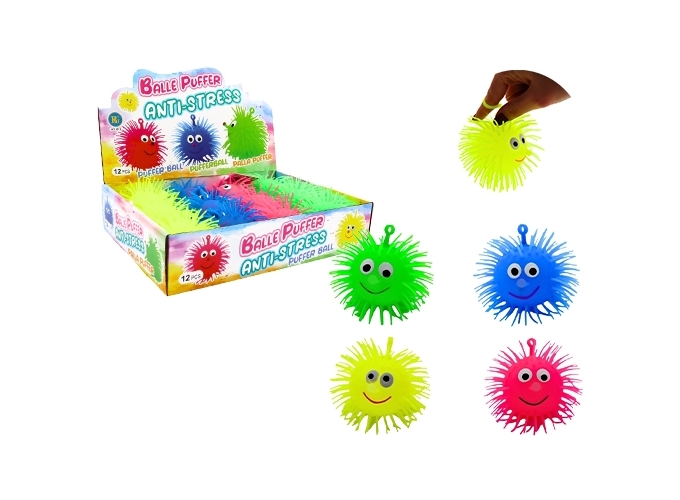 BALLE ANTISTRESS PUFFER VISAGE 9CM 4C. (BTE.12)