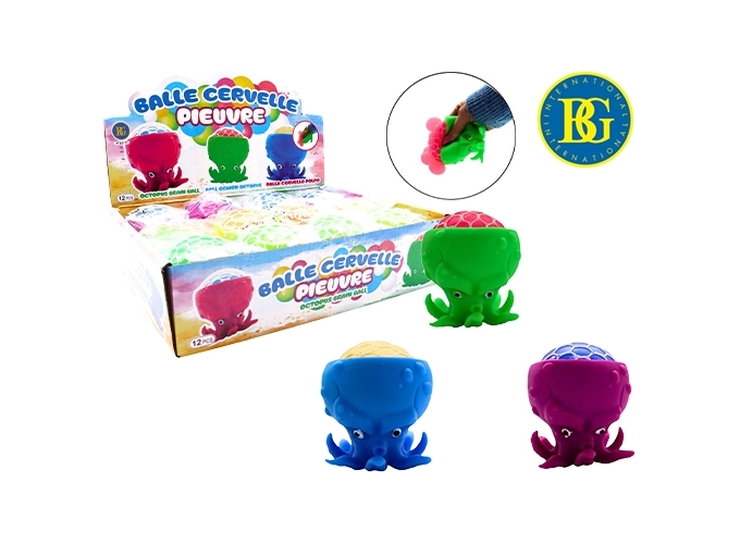 BALLE CERVELLE FILET PIEUVRE 9CM 4 COUL. (BTE.12)