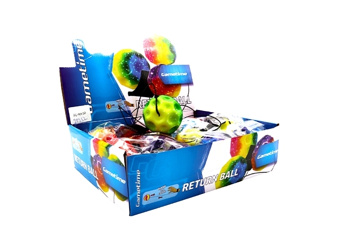 BALLE DE JONGLAGE POUR PIED 6.5CM 4 COUL. ASS.(12)