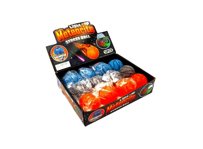 BALLE LUMINEUSE METEORITE 6cm 3 ASS. (PR.12)