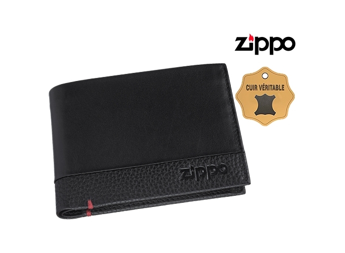 BI-FOLD WALLET ZIPPO NOIR NAPPA RANGE  (1)