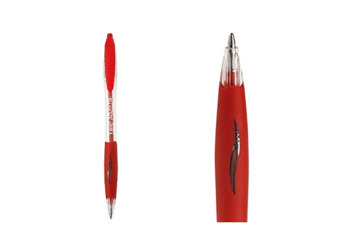 BIC ATLANTIS BILLE RETRACTABLE GRIP ROUGE (12)