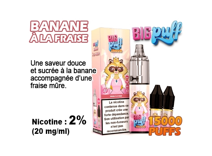 BIG PUFF 15K BANANE A LA FRAISE 2%