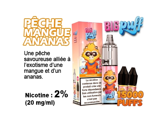 BIG PUFF 15K PECHE MANGUE ANANAS 2%