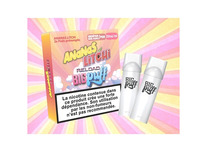 BIG PUFF RELOAD 2 POD ANANAS LITCHI 20 MG