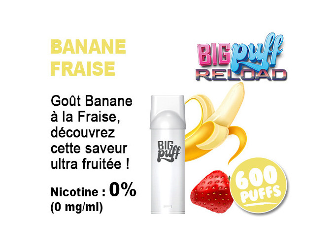 BIG PUFF RELOAD 2 POD BANANE FRAISE 00 MG