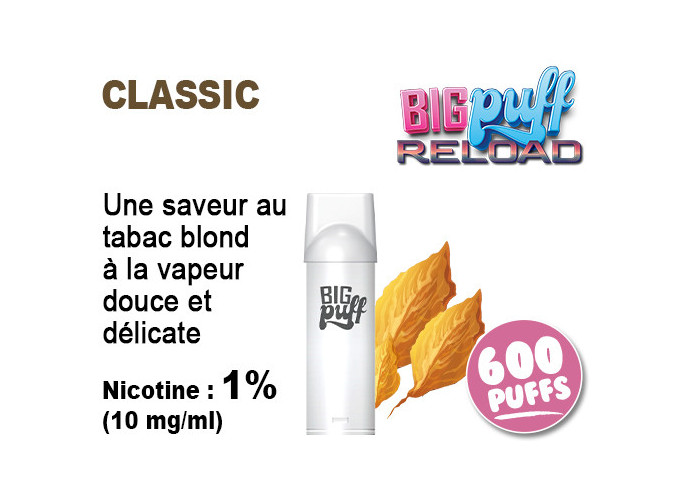 BIG PUFF RELOAD 2 POD CLASSIQUE 10 MG