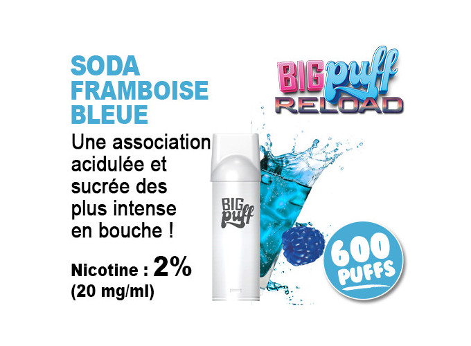 BIG PUFF RELOAD 2 POD FRAMBOISE BLEUE 20 MG