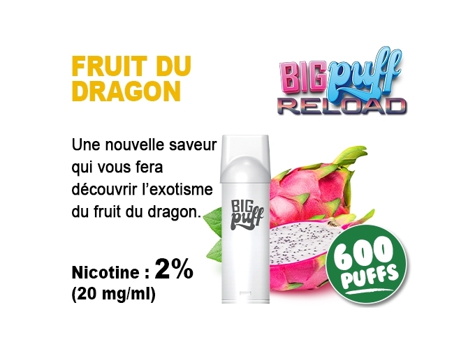 BIG PUFF RELOAD 2 POD FRUIT DU DRAGON 20 MG