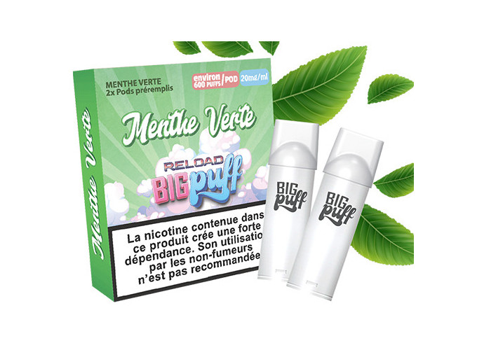 BIG PUFF RELOAD 2 POD MENTHE VERTE 20 MG