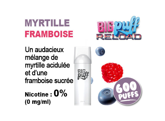 BIG PUFF RELOAD 2 POD MYRTILLE FRAMBOISE 00 MG