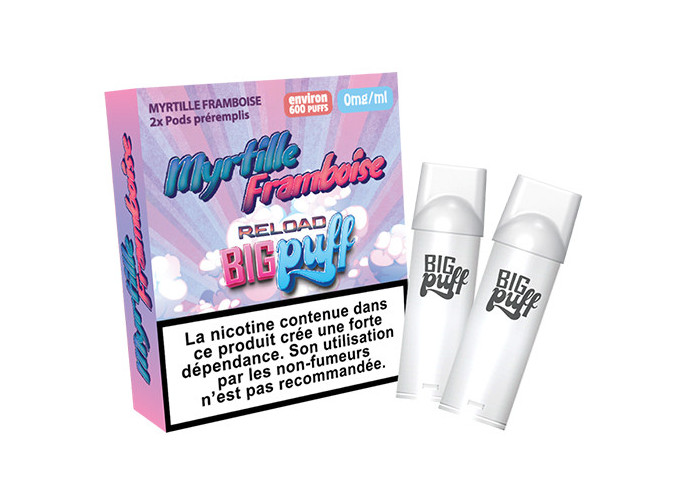 BIG PUFF RELOAD 2 POD MYRTILLE FRAMBOISE 00 MG