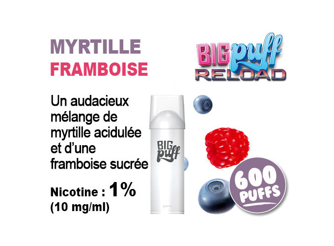BIG PUFF RELOAD 2 POD MYRTILLE FRAMBOISE 10 MG