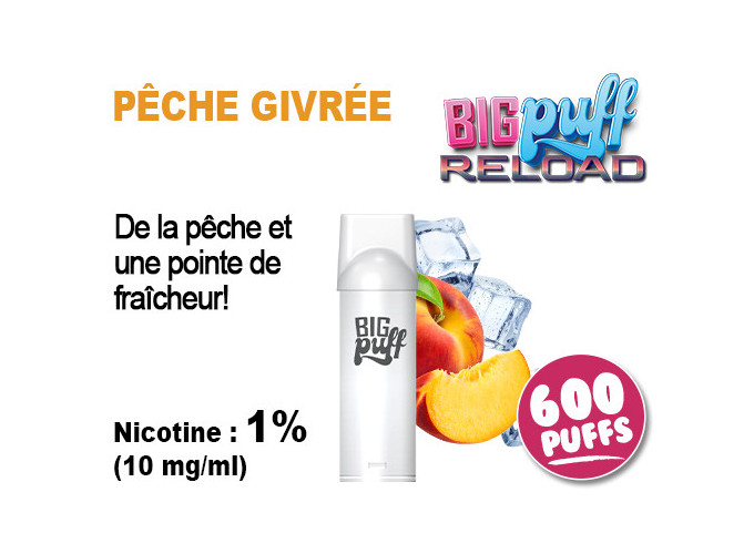 BIG PUFF RELOAD 2 POD PECHE GIVRE  10 MG