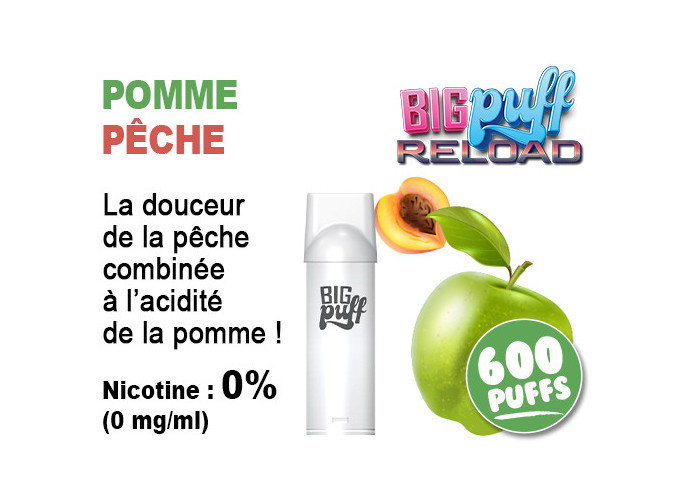 BIG PUFF RELOAD 2 POD POMME PECHE 00 MG